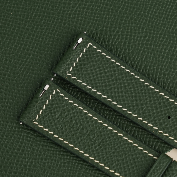 Padded Forest Epsom Leather Watch Strap