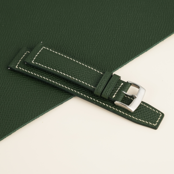 Padded Forest Epsom Leather Watch Strap