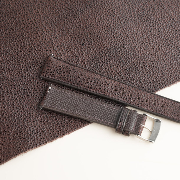 Brown Black Diamond Lining Dark Brown Epsom Leather Watch Strap