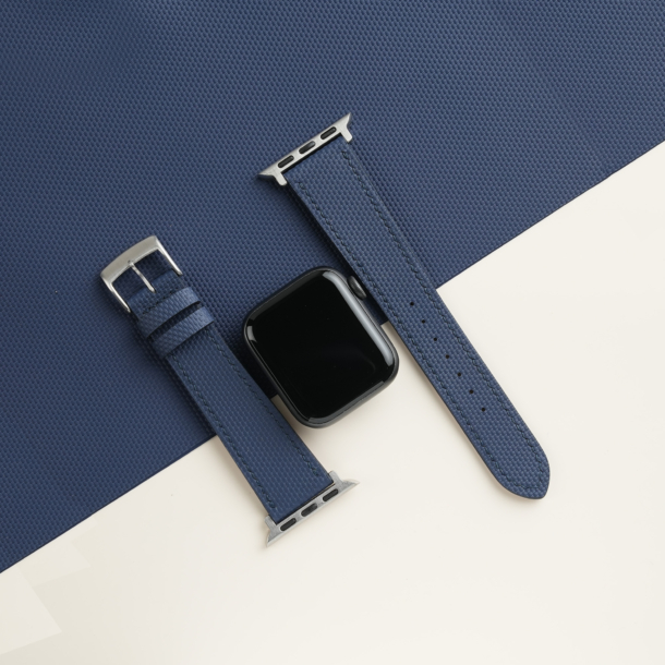 Navy Sailcloth Rubber Apple Watch Band 2 Navy Sailcloth Rubber Apple Watch Band