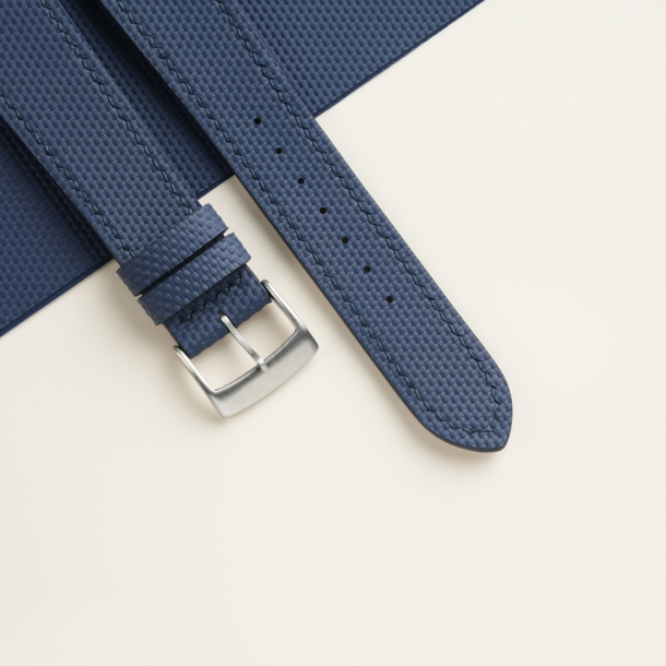 Navy Sailcloth Rubber Watch Strap