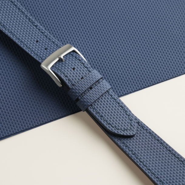 Navy Sailcloth Rubber Watch Strap