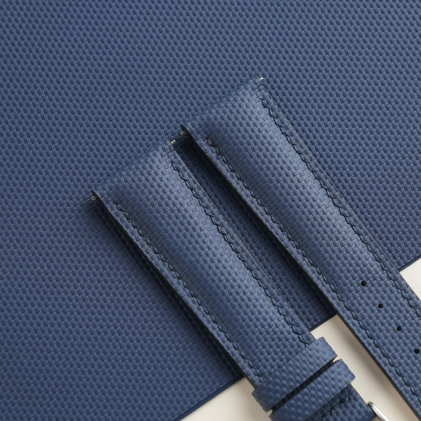 Padded Navy Sailcloth Rubber Watch Strap 2 Padded Navy Sailcloth Rubber Watch Strap
