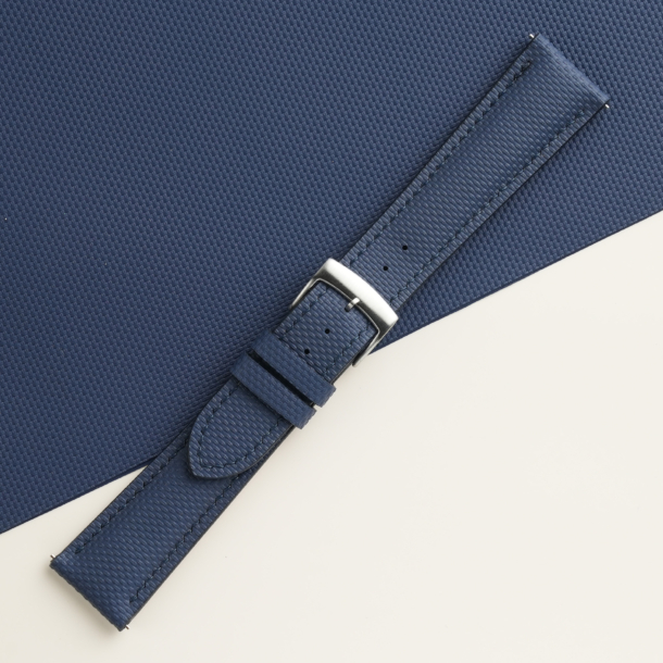 Padded Navy Sailcloth Rubber Watch Strap 4 Padded Navy Sailcloth Rubber Watch Strap