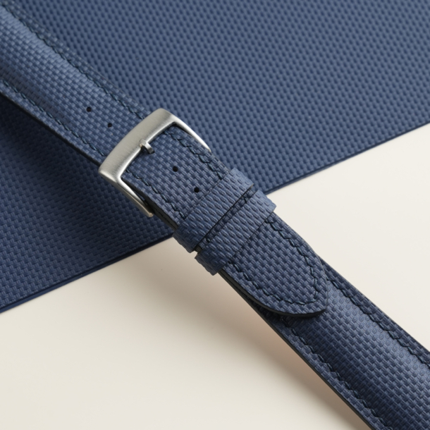 Padded Navy Sailcloth Rubber Watch Strap 3 Padded Navy Sailcloth Rubber Watch Strap