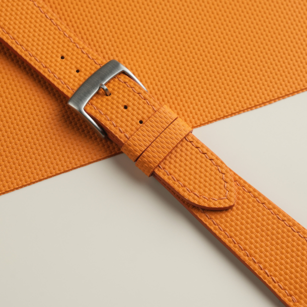 Orange Sailcloth Rubber Watch Strap 4 Orange Sailcloth Rubber Watch Strap