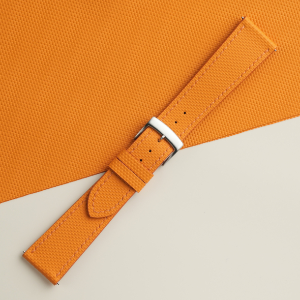 Orange Sailcloth Rubber Watch Strap 3 Orange Sailcloth Rubber Watch Strap