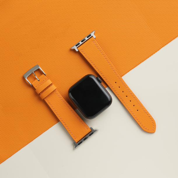 Orange Sailcloth Rubber Apple Watch Band