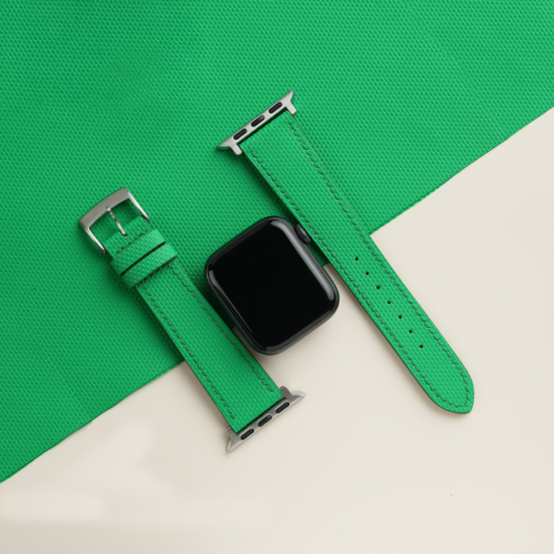 Neon Green Sailcloth Rubber Apple Watch Band