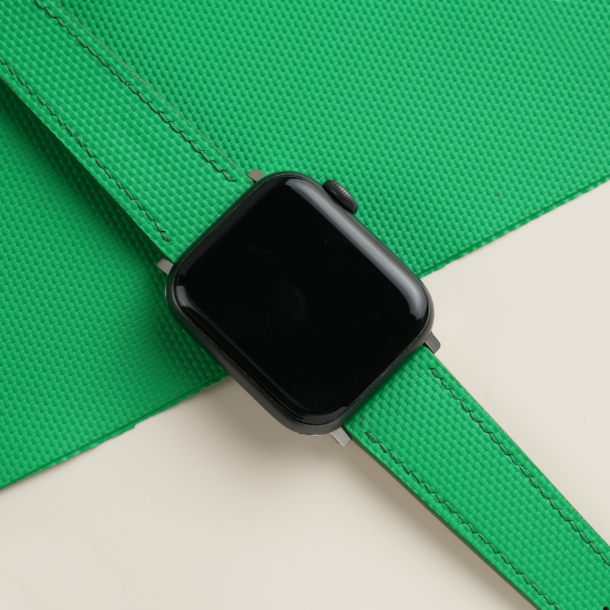 Neon Green Sailcloth Rubber Apple Watch Band