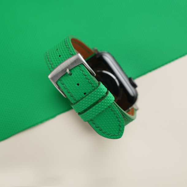 Neon Green Sailcloth Rubber Apple Watch Band