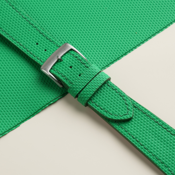 Neon Green Sailcloth Rubber Watch Strap