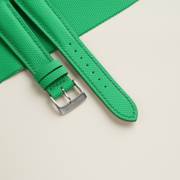 Padded Neon Green Sailcloth Rubber Watch Strap