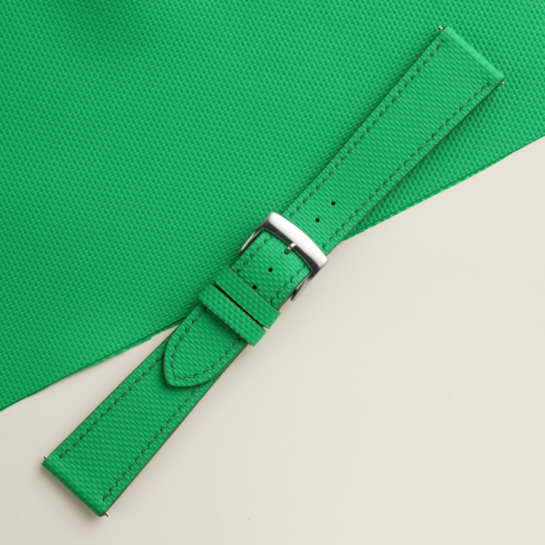 Neon Green Sailcloth Rubber Watch Strap