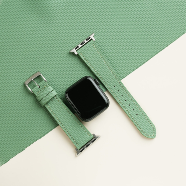 Light Moss Sailcloth Rubber Apple Watch Band