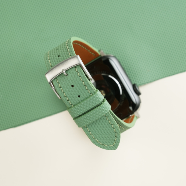 Light Moss Sailcloth Rubber Apple Watch Band