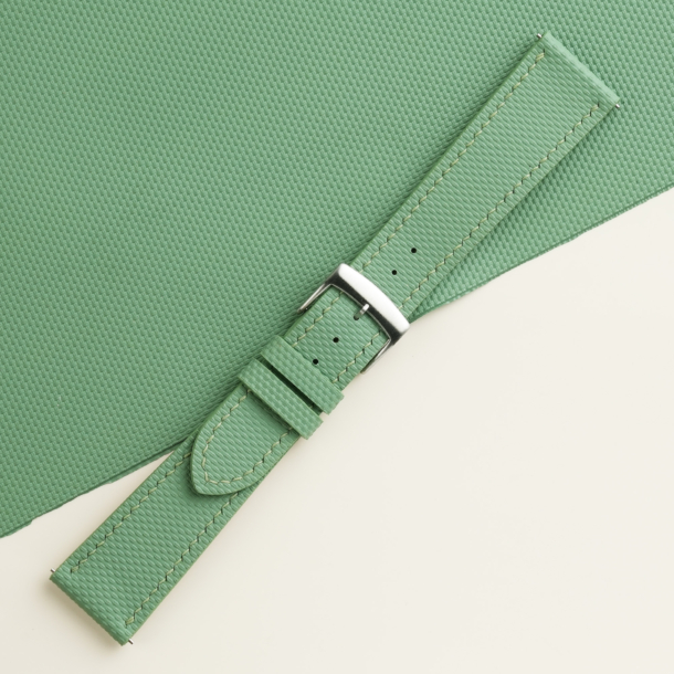 Light Moss Sailcloth Rubber Watch Strap
