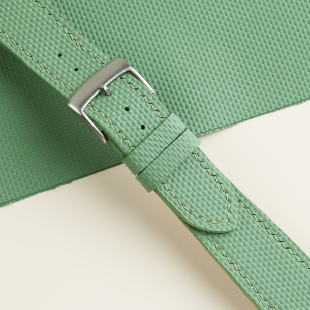 Light Moss Sailcloth Rubber Watch Strap