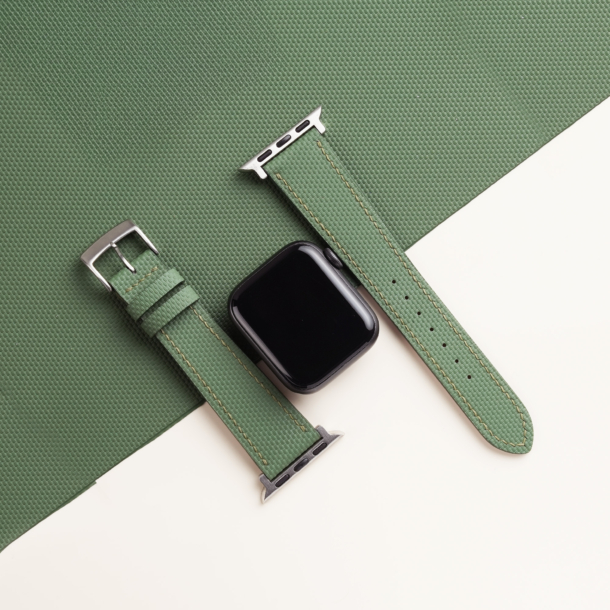 Moss Sailcloth Rubber Apple Watch Band