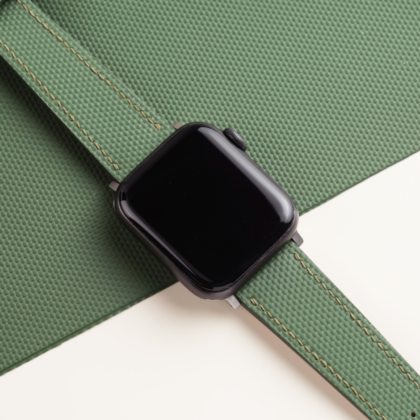 Moss Sailcloth Rubber Apple Watch Band