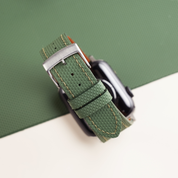 Moss Sailcloth Rubber Apple Watch Band