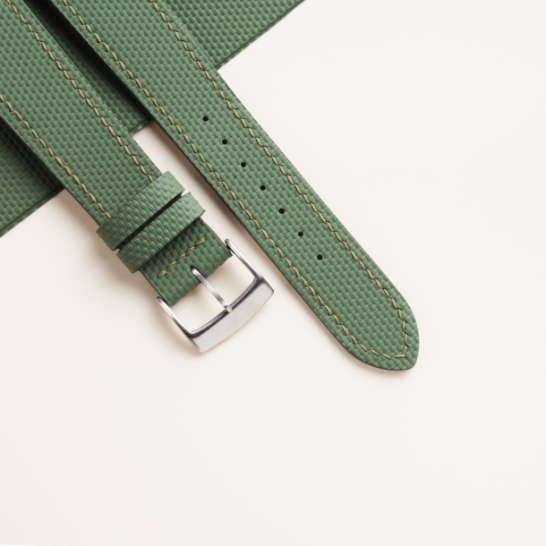 Moss Sailcloth Rubber Watch Strap
