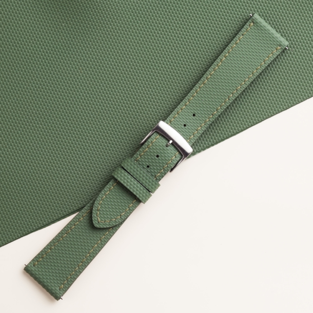 Moss Sailcloth Rubber Watch Strap