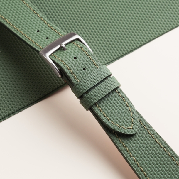 Moss Sailcloth Rubber Watch Strap