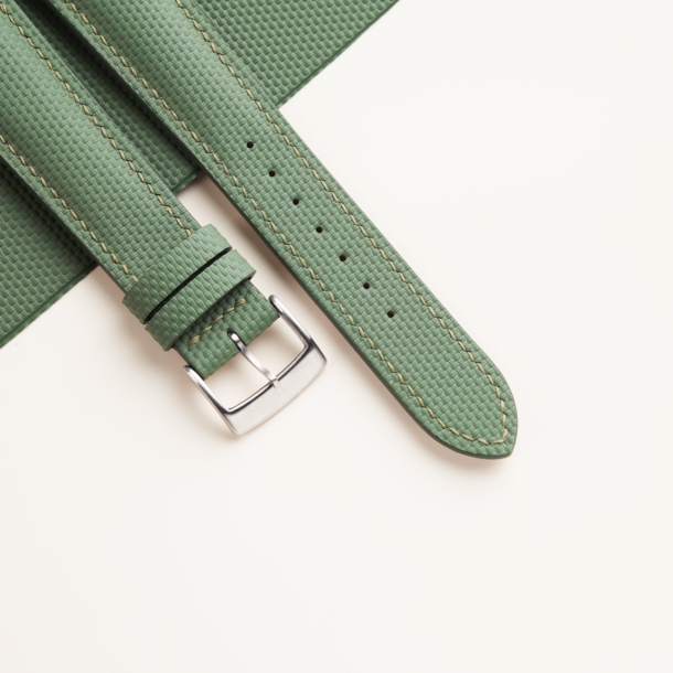 Padded Moss Sailcloth Rubber Watch Strap