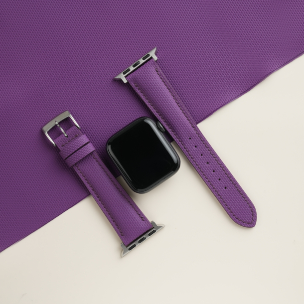 Padded Purple Sailcloth Rubber Apple Watch Band