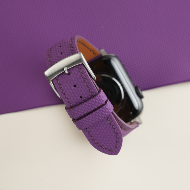 Padded Purple Sailcloth Rubber Apple Watch Band