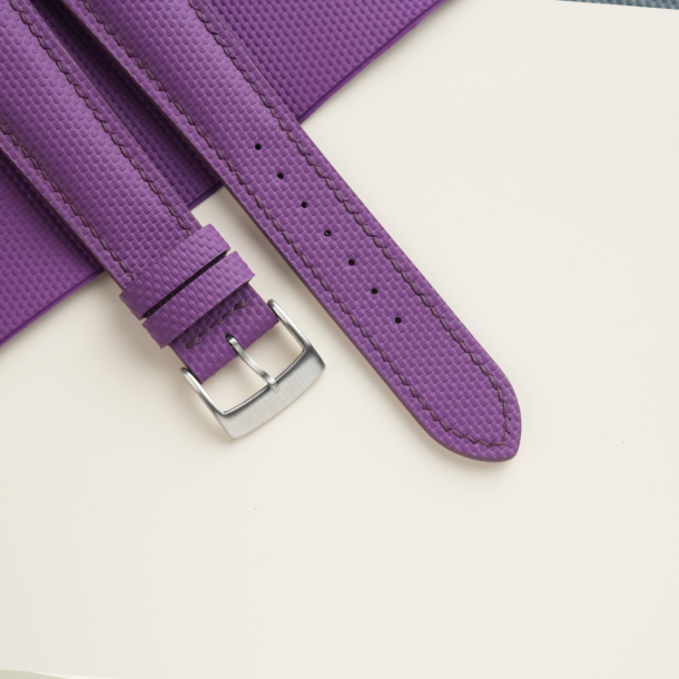 Padded Purple Sailcloth Rubber Watch Strap