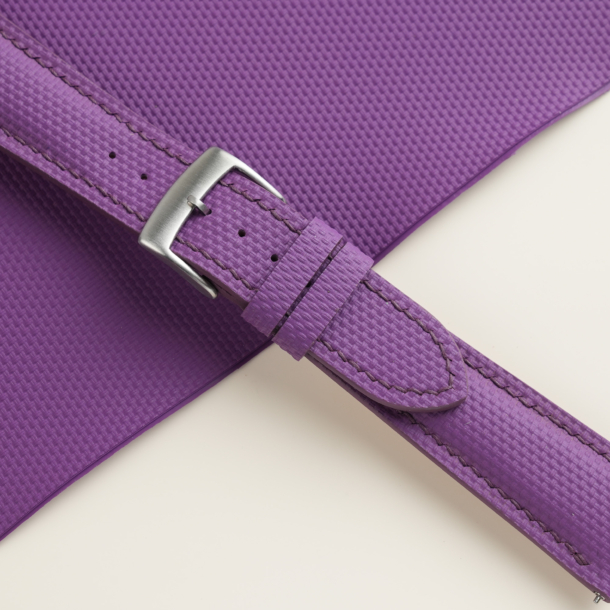 Padded Purple Sailcloth Rubber Watch Strap
