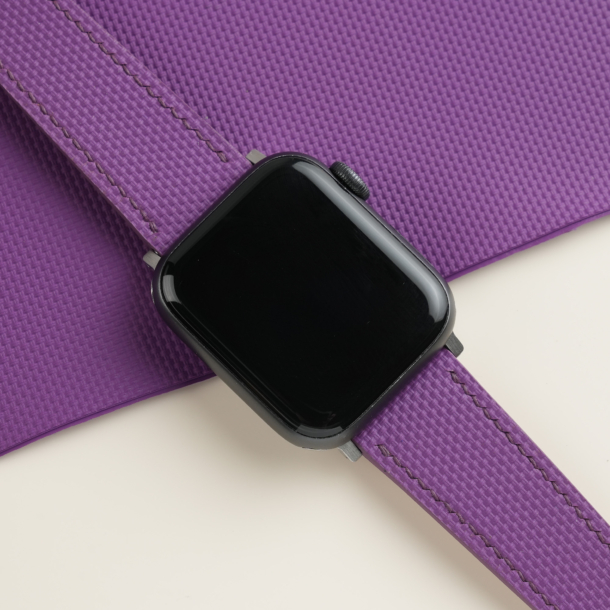 Purple Sailcloth Rubber Apple Watch Band