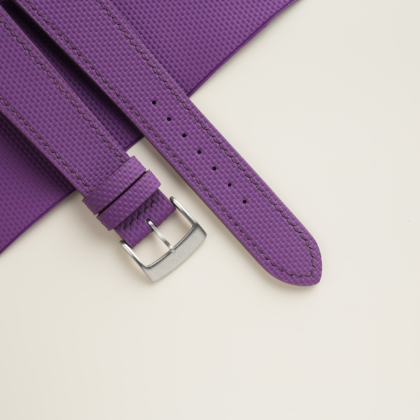 Purple Sailcloth Rubber Watch Strap