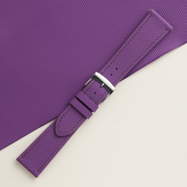 Purple Sailcloth Rubber Watch Strap