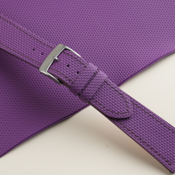 Purple Sailcloth Rubber Watch Strap
