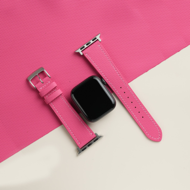 Pink Sailcloth Rubber Apple Watch Band