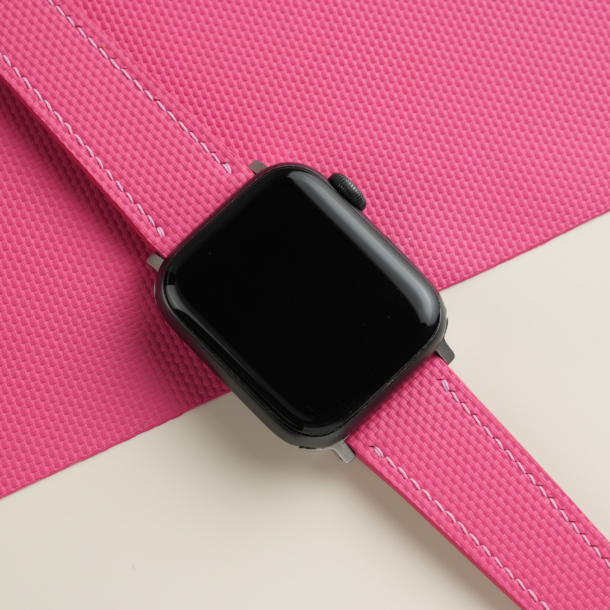 Pink Sailcloth Rubber Apple Watch Band
