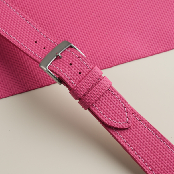 Pink Sailcloth Rubber Watch Strap
