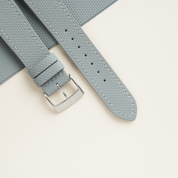 Light Grey Sailcloth Rubber Watch Strap