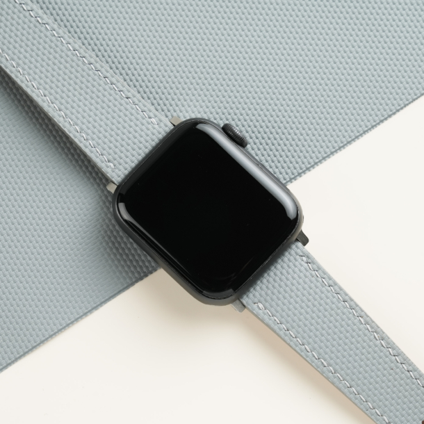 Light Grey Sailcloth Rubber Apple Watch Band