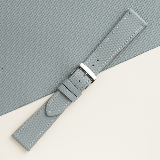 Light Grey Sailcloth Rubber Watch Strap