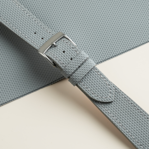 Light Grey Sailcloth Rubber Watch Strap