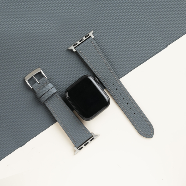 Dark Grey Sailcloth Rubber Apple Watch Band