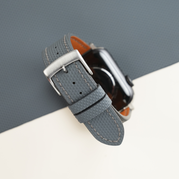 Dark Grey Sailcloth Rubber Apple Watch Band