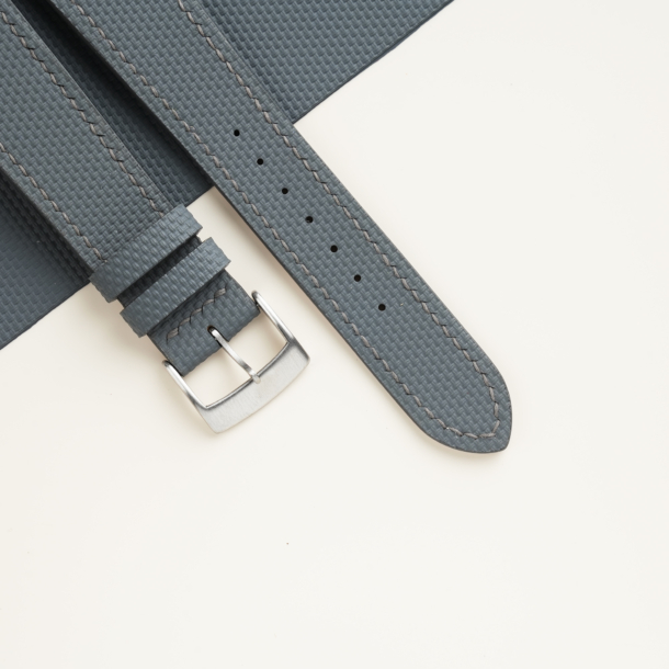 Dark Grey Sailcloth Rubber Watch Strap