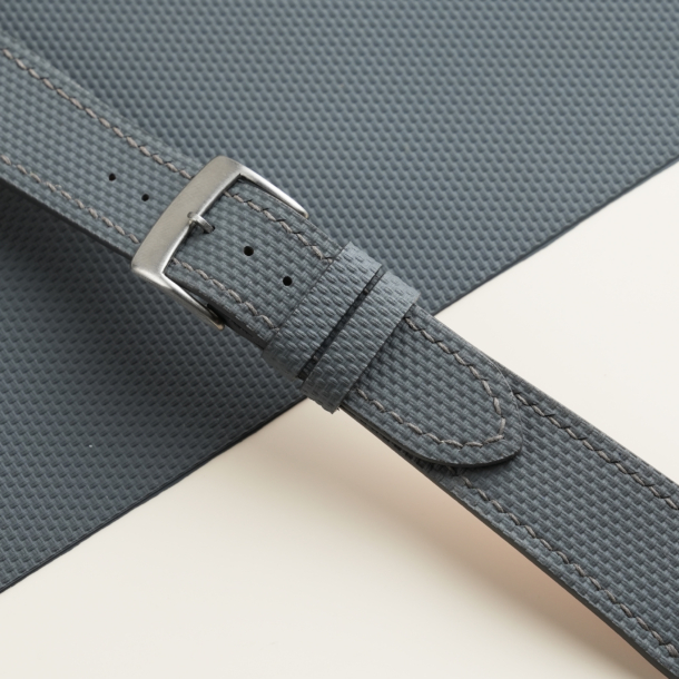 Dark Grey Sailcloth Rubber Watch Strap