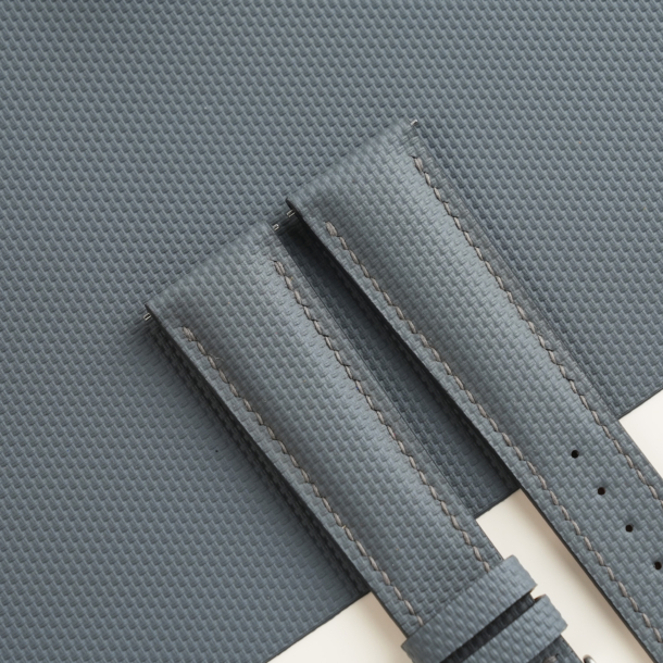Padded Dark Grey Sailcloth Rubber Watch Strap