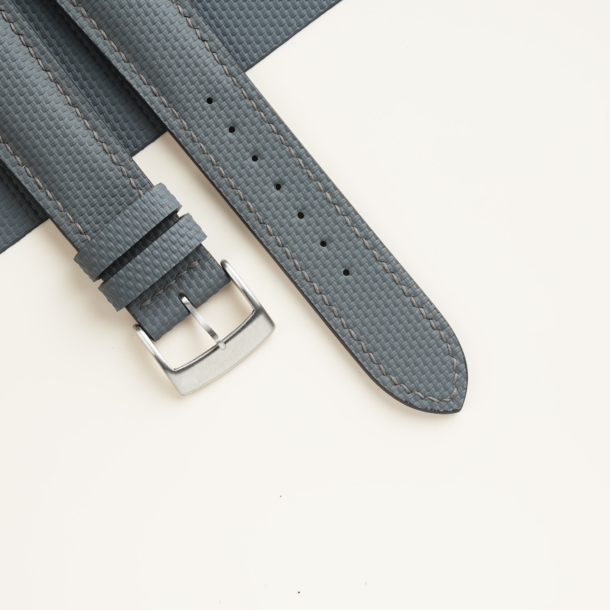 Padded Dark Grey Sailcloth Rubber Watch Strap